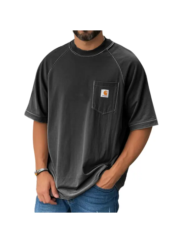 Men's Fashion Casual Raglan Pocket Short Sleeve T-Shirt - Ootdmw.com 