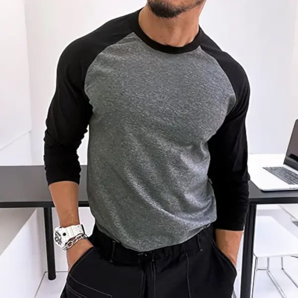Men's Stylish Raglan Sleeve T-Shirt - Perfect For Casual And Sporty Looks - Spiretime.com 