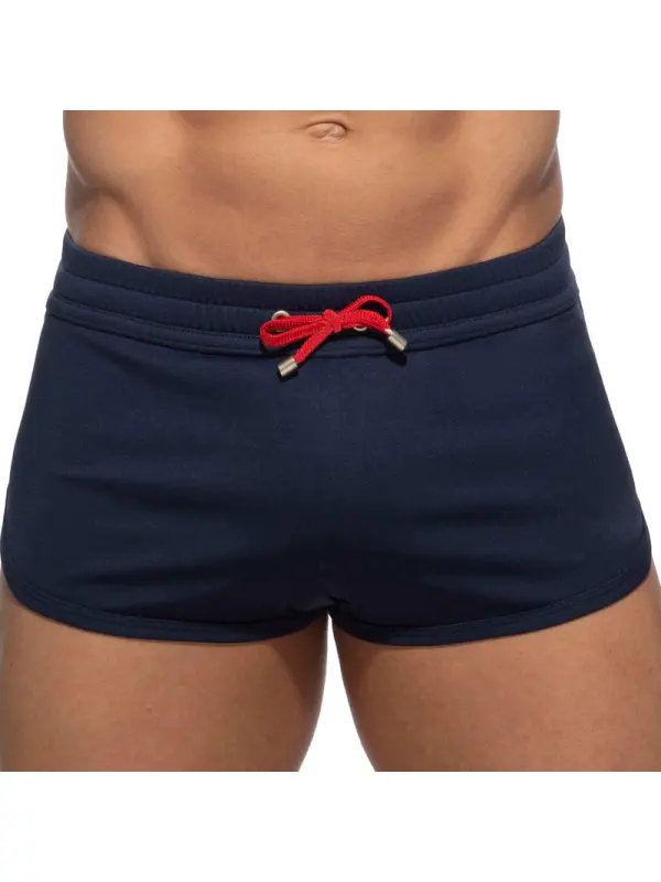 Men's High-Waisted Navy Blue Athletic Shorts For Fitness And Everyday Wear - Ootdmw.com 