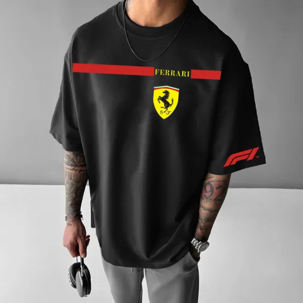 Unisex Casual Racing Print T-shirt - Ootdyouth.com 