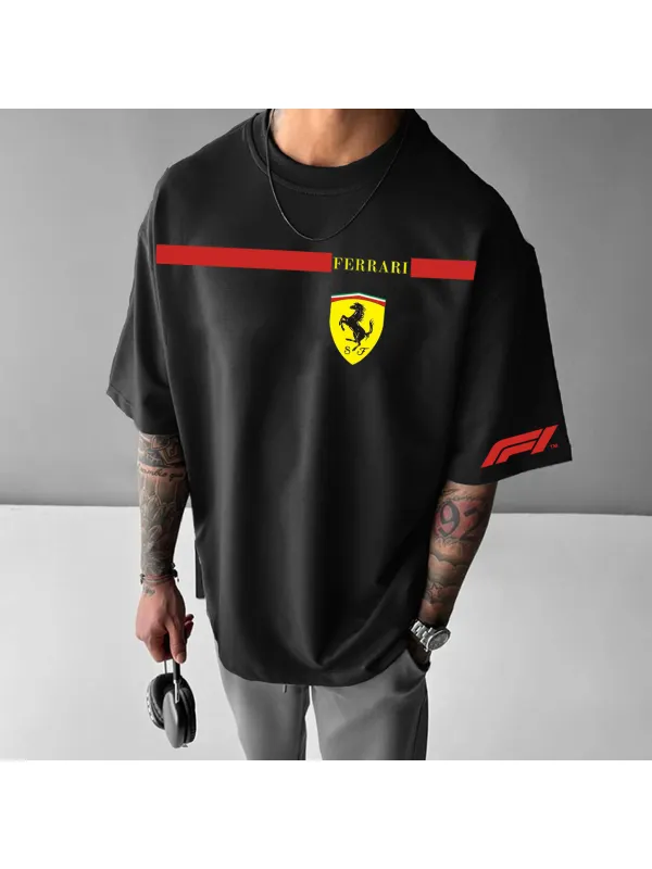 Unisex Casual Racing Print T-shirt - Ootdmw.com 