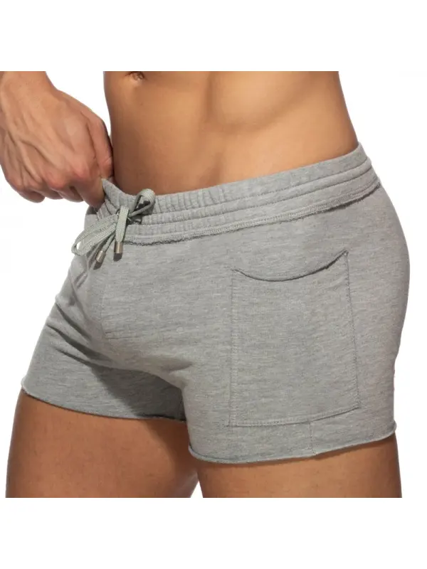 Men's Sexy Olive Green Active Shorts With Striped Side Panels And Adjustable Waistband - Frontiercool.com 