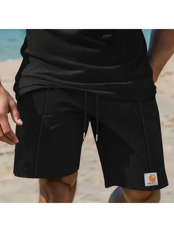 Men's Vintage Waffle Shorts For Summer Surfing Skateboard Shorts - Ootdmw.com 