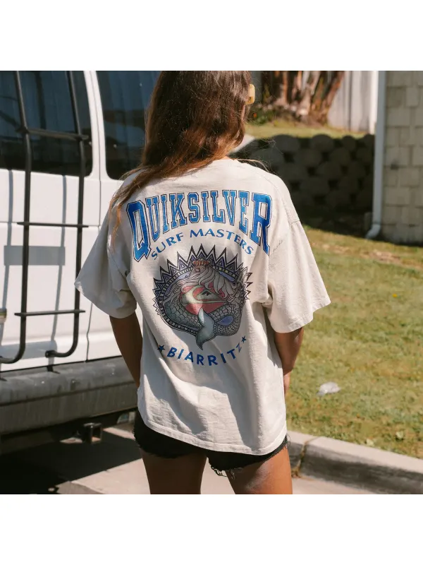 Casual Vintage Print Surf T-Shirt - Wearmw.chimpone.com 