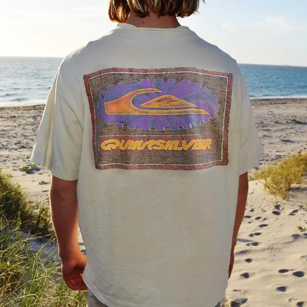 Oversized Retro Casual Print Surf T-Shirt - Ootdyouth.com 