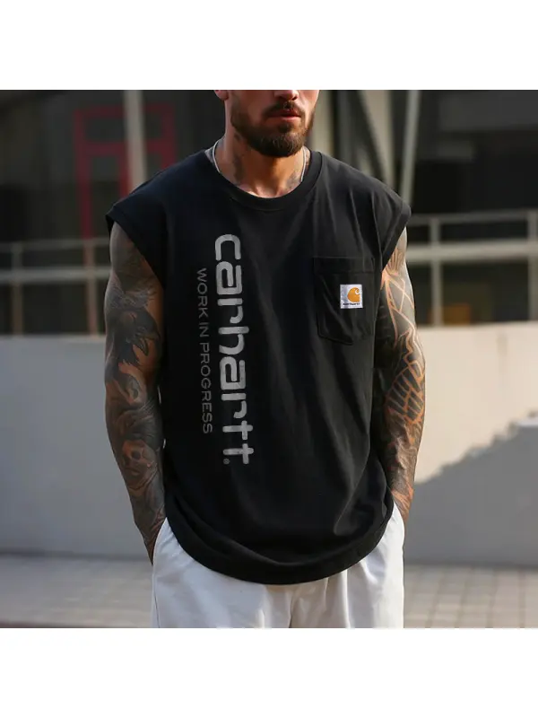 Vintage Sleeveless Graphic Tee For Men - Perfect For Casual Summer Outfits - Ootdmw.com 