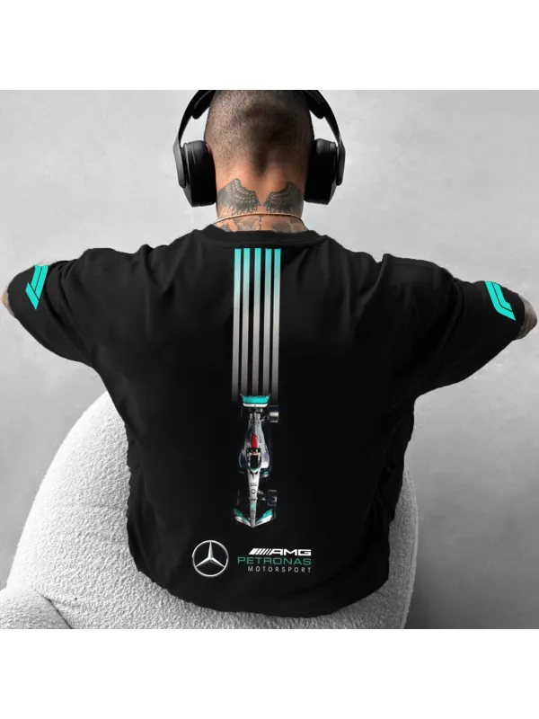 Unisex F1 Logo Racing Print Oversized T-shirt - Ootdmw.com 