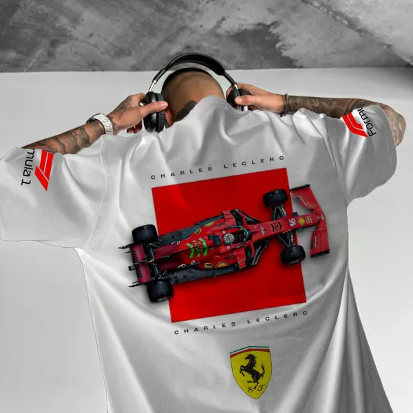 Unisex Logo Racing Print Oversized T-shirt - Zivinfo.com 
