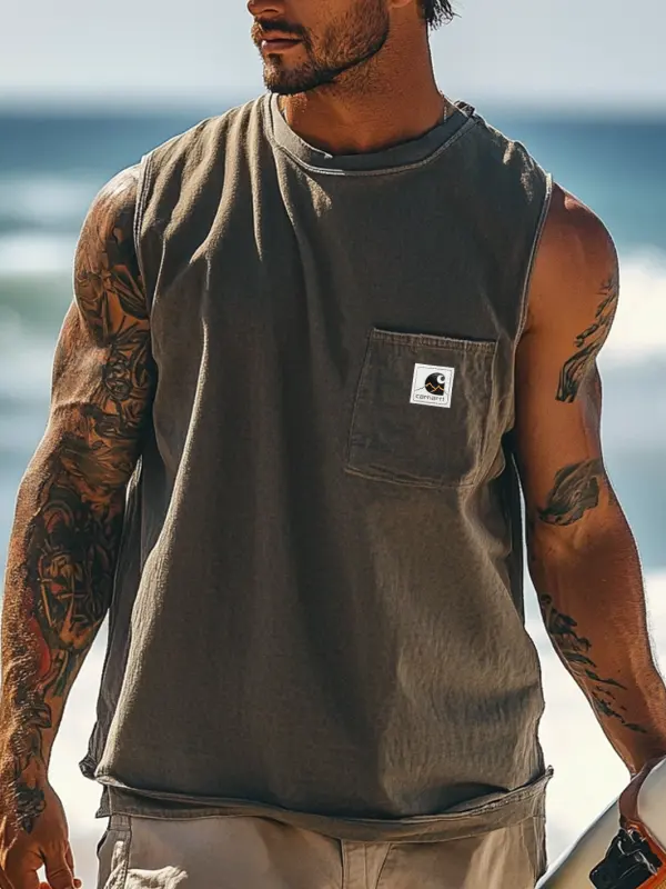 Carhartt Men's Vintage Crew Neck Sleeveless Tank Top - Menbarn.com 