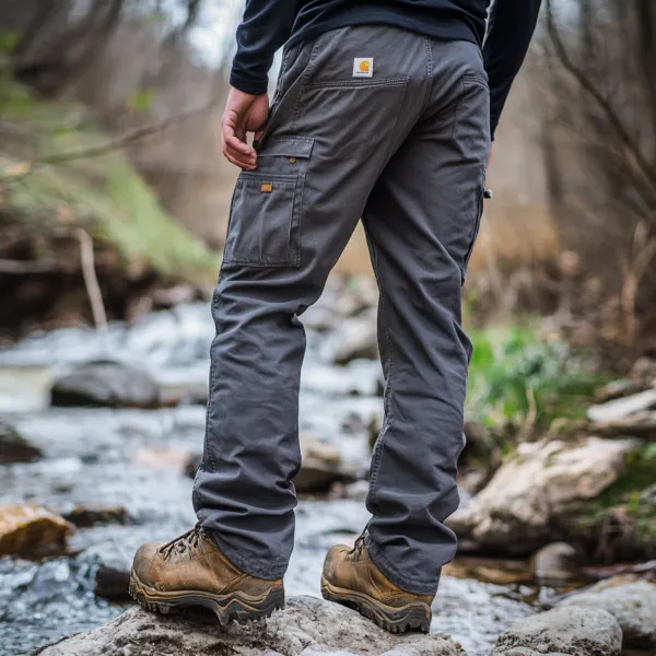 Retro Outdoor Men's Casual Pants Overalls Multifunctional Trousers Cotton Wear-resistant Work Trousers - Zivinfo.com 