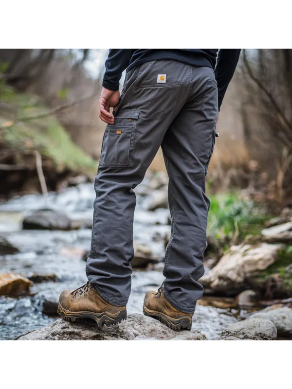 Retro Outdoor Men's Casual Pants Overalls Multifunctional Trousers Cotton Wear-resistant Work Trousers - Ootdmw.com 