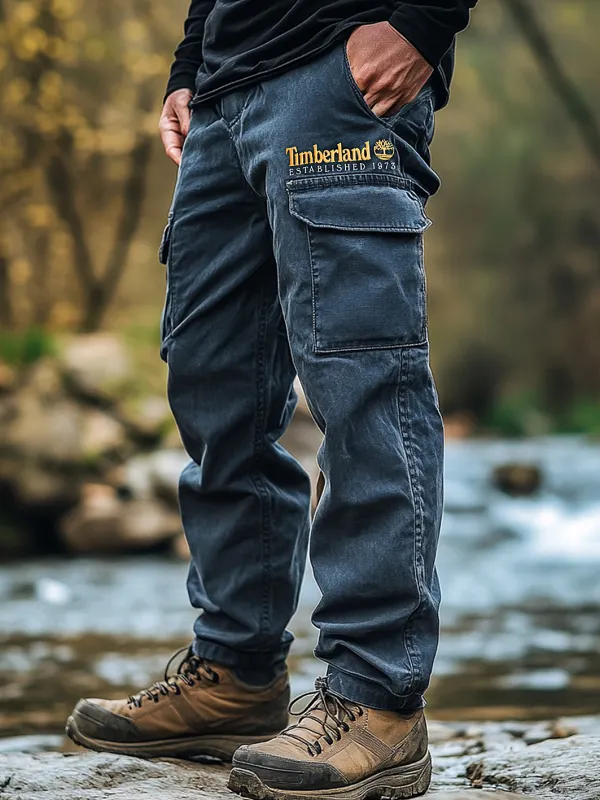 Timberland Men's Vintage Outdoor Pants Multifunctional Cotton Wear-resistant Workwear Denim Trousers - Simplyion.com 