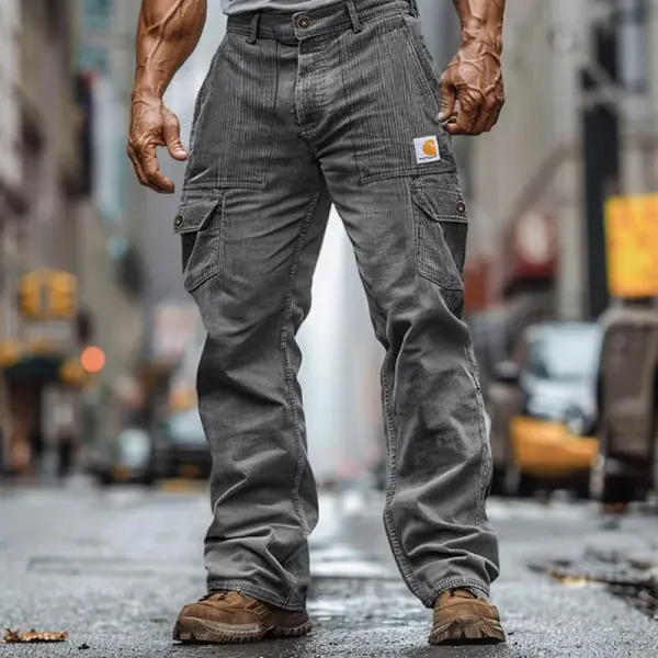 Men's Corduroy Cargo Pants With Multi-Pockets For Urban Exploration - Zivinfo.com 
