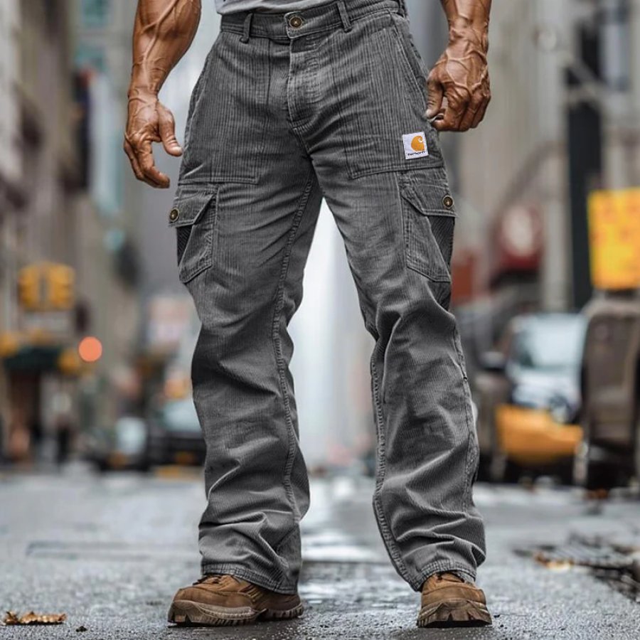 

Men's Corduroy Cargo Pants With Multi-Pockets For Urban Exploration