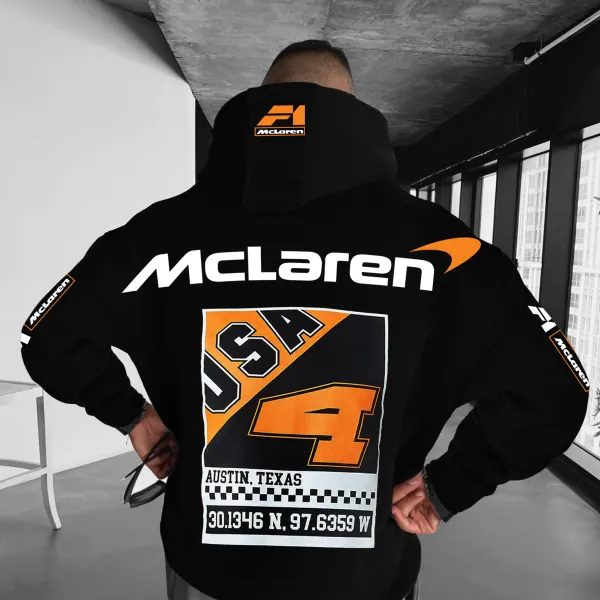Oversize File Racing Graphic Print Hoodie - Spiretime.com 