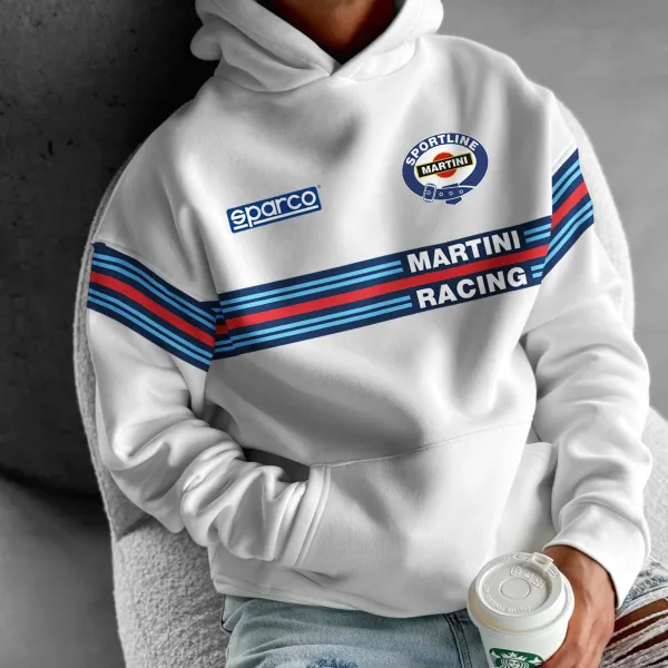 Oversize Racing Graphic Print Hoodie - Spiretime.com 
