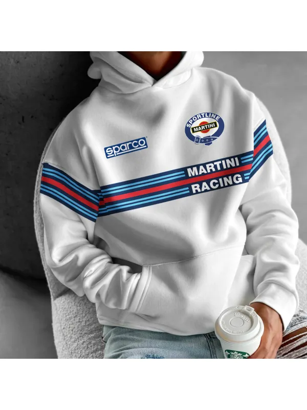 Oversize Racing Graphic Print Hoodie - Anrider.com 