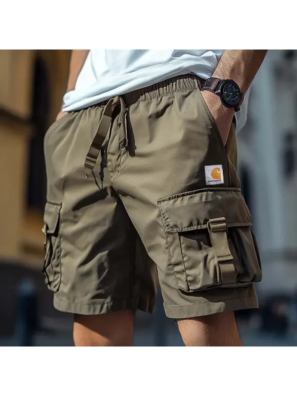 Dark Coffee Cargo Shorts With Multi-Pockets For Outdoor Adventures - Ootdmw.com 