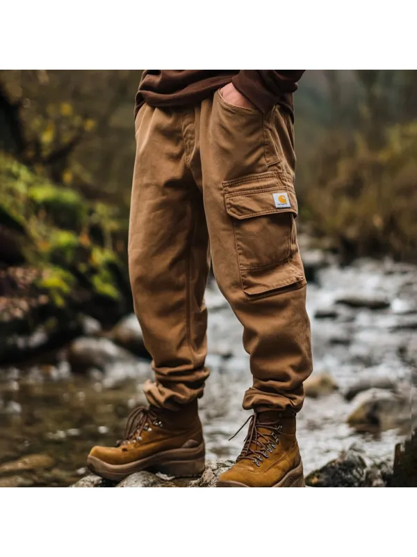 Retro Outdoor Men's Casual Pants Overalls Multifunctional Trousers Cotton Wear-resistant Work Trousers - Ootdmw.com 