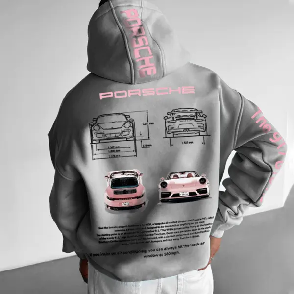 Oversized Streetwear Sports Car Graphic Hoodie - Zivinfo.com 