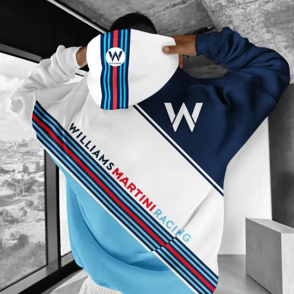 Oversize Racing Graphic Print Hoodie Williams Print Hoodie - Zivinfo.com 