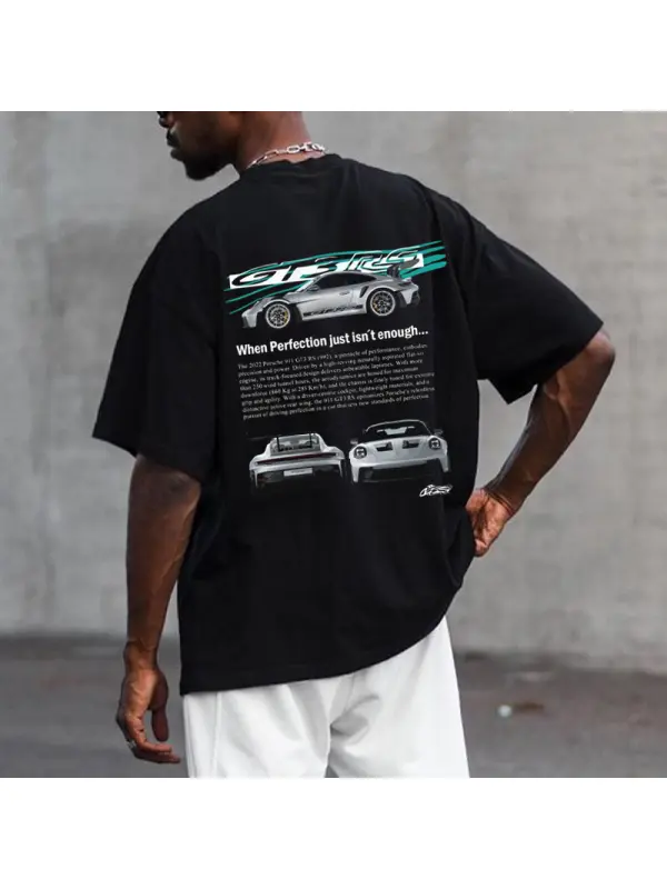 Men's Racing Graphic Print Casual Round Neck T-Shirt - Ootdmw.com 