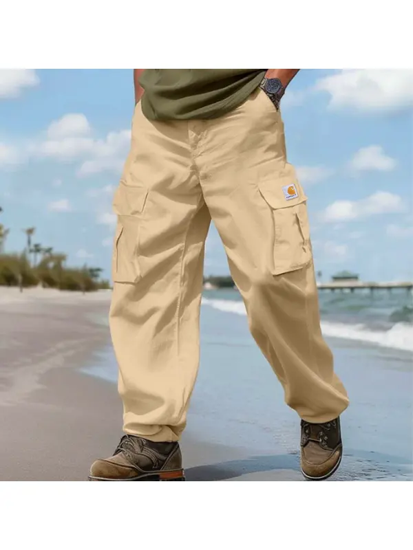 Men's Oversize Cargo Pants With Multiple Pockets For Outdoor Adventures - Ootdmw.com 