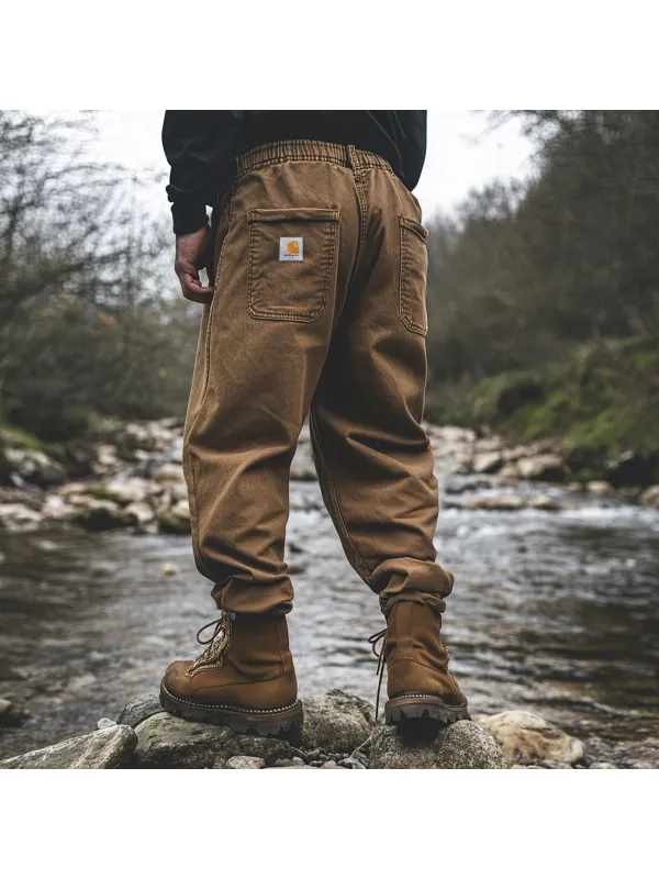 Retro Outdoor Men's Casual Pants Overalls Multifunctional Trousers Cotton Wear-resistant Work Trousers - Ootdmw.com 