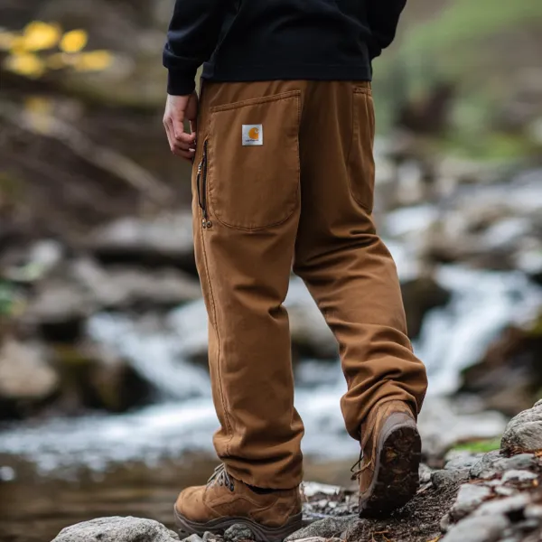 Retro Outdoor Men's Casual Pants Overalls Multifunctional Trousers Cotton Wear-resistant Work Trousers - Zivinfo.com 