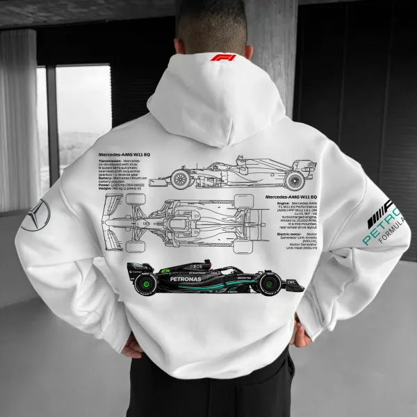 Oversize Racing Graphic Print Hoodie - Zivinfo.com 