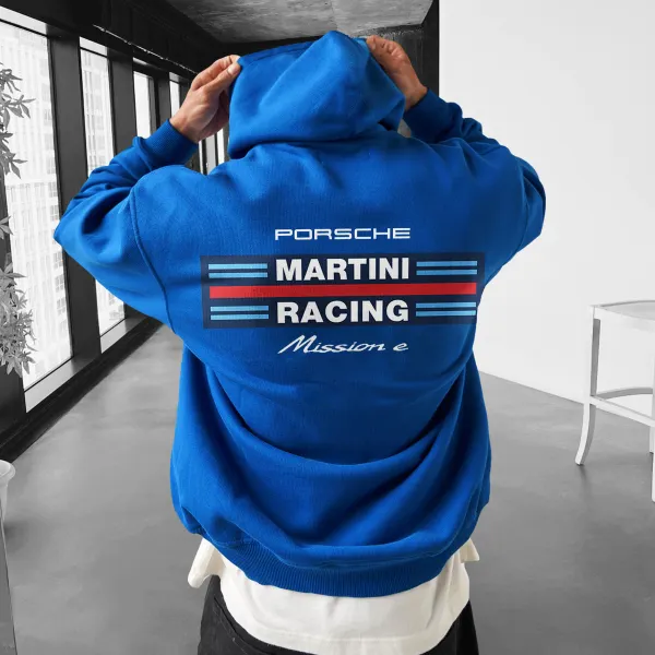 Oversize Racing Print Racing Hoodie - Spiretime.com 
