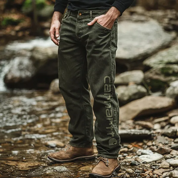 Retro Outdoor Men's Casual Pants Overalls Multifunctional Trousers Cotton Wear-resistant Work Trousers - Zivinfo.com 