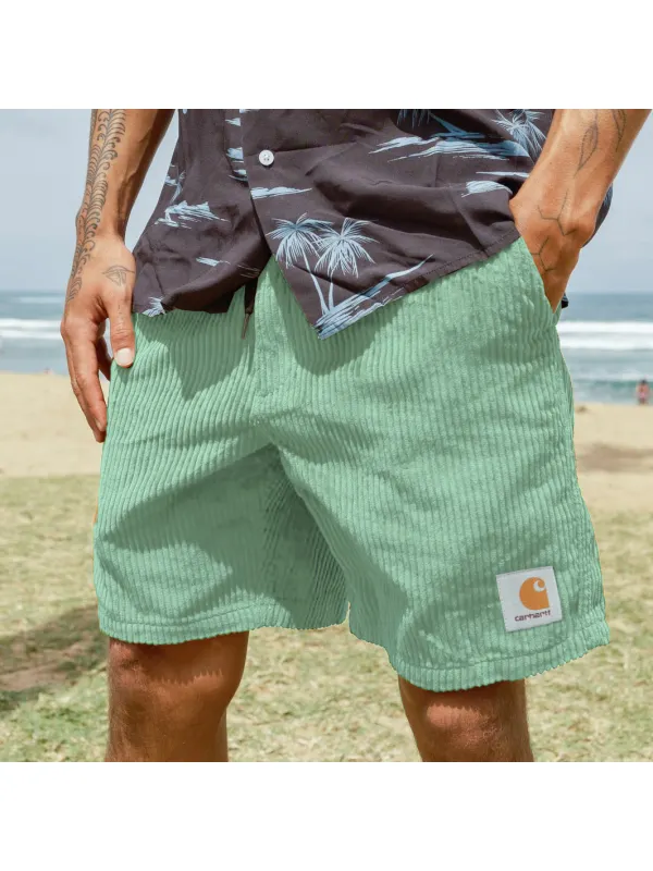Men's Summer Beach Casual Surf Corduroy Shorts - Ootdmw.com 