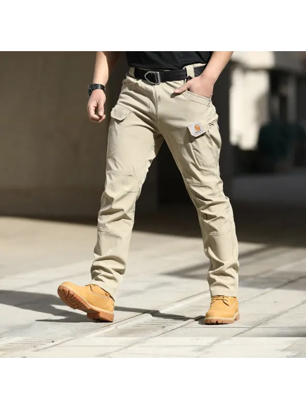 Men's Quick Dry Elastic Fabric Tear Resistant Tactical Multi Pocket Cargo Pants - Ootdmw.com 