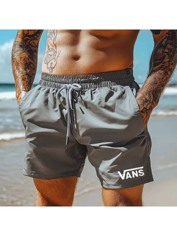 Men's Quick-Dry Beach Shorts With Adjustable Drawstring For Summer Activities - Ootdmw.com 