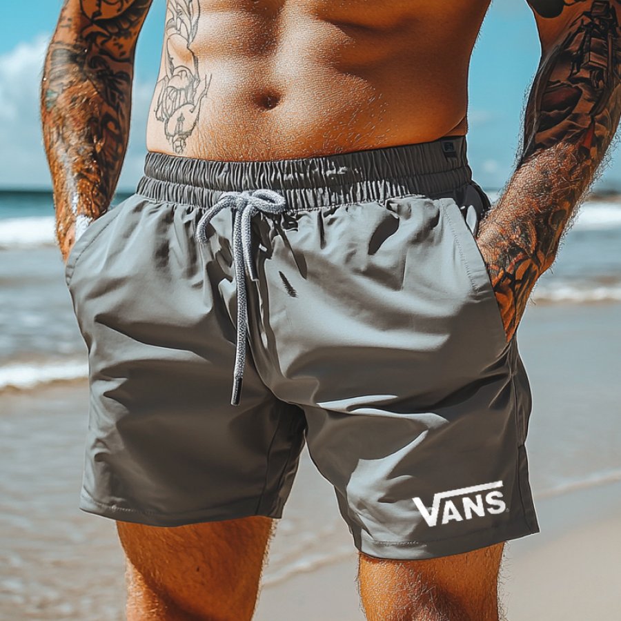 

Men's Quick-Dry Beach Shorts With Adjustable Drawstring For Summer Activities