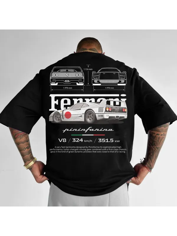 Classic Racing Structure Printed T-shirt - Ootdmw.com 