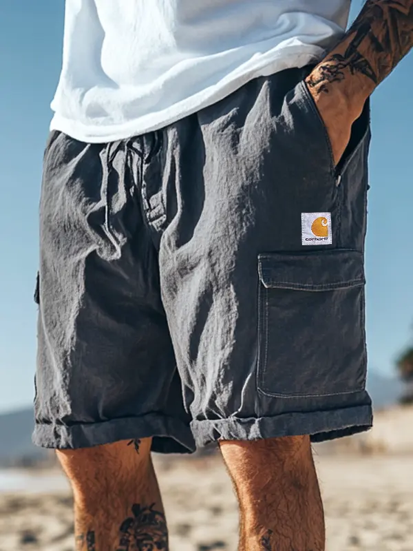 Men's Casual Cargo Shorts With Adjustable Waistband And Large Utility Pockets - Menwyx.com 