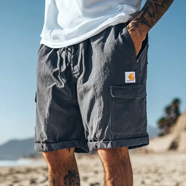 Men's Casual Cargo Shorts With Adjustable Waistband And Large Utility Pockets - Zivinfo.com 