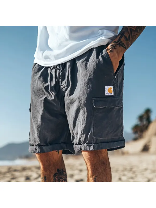 Men's Casual Cargo Shorts With Adjustable Waistband And Large Utility Pockets - Ootdmw.com 