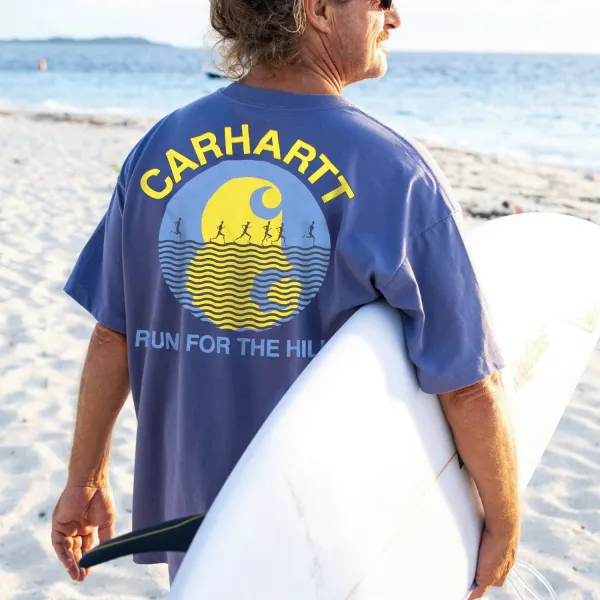 Outdoor Brand Lettering Printed T-shirt - Zivinfo.com 