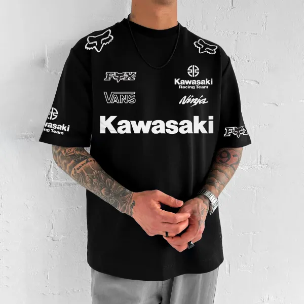 Men's Retro Racing Oversized T-Shirt - Zivinfo.com 