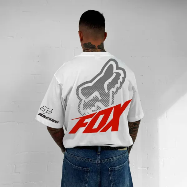 Racing Lettering Oversized T-shirt - Zivinfo.com 