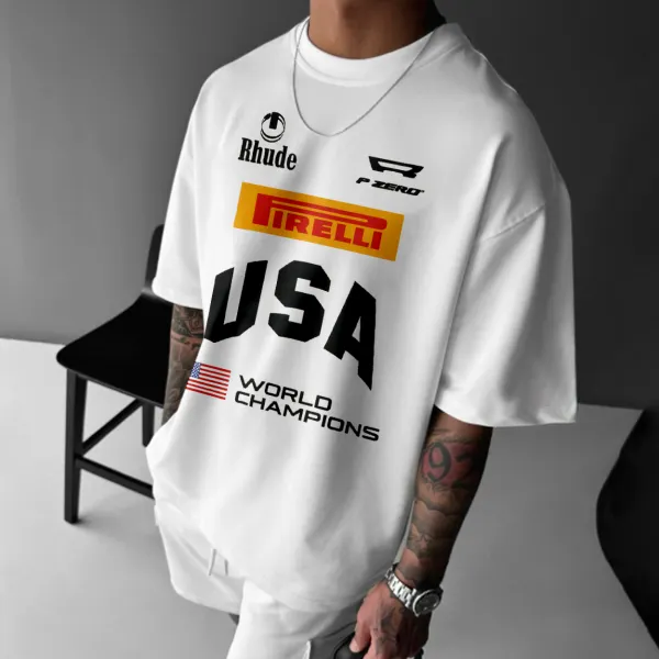 Unisex Racing Casual Loose Fit T-Shirt - Zivinfo.com 