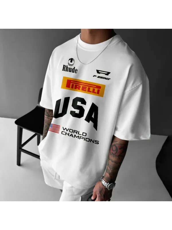 Unisex Racing Casual Loose Fit T-Shirt - Wearmw.chimpone.com 