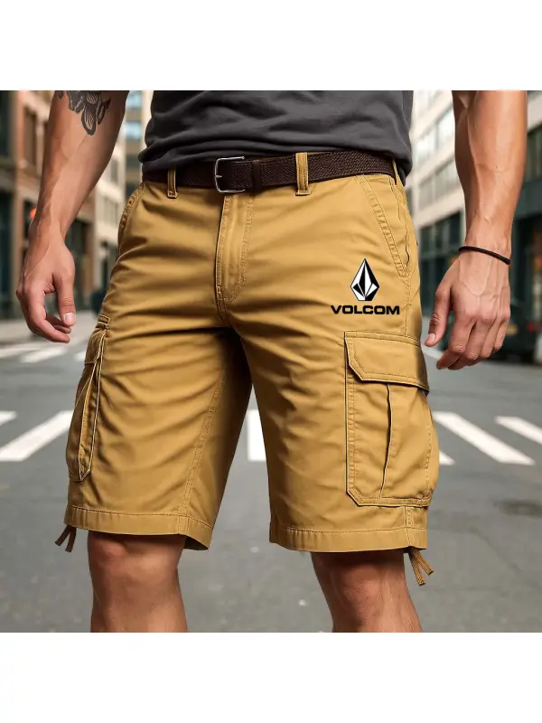 Men's Vintage Durable Work Outdoor Surfing Multi-Pocket Boardshorts Cargo Shorts - Ootdmw.com 