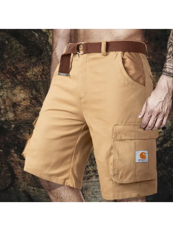 Men's Vintage Surf Multi-Pocket Elastic Drawstring Cargo Shorts - Wearmw.chimpone.com 