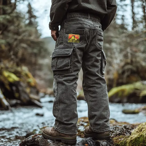 Vintage Cargo Pants With Multi-Pocket Design For Outdoor Adventures - Zivinfo.com 