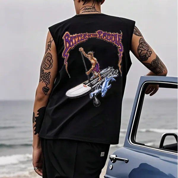 Men's Battle Of The Paddle Graphic Tank Top - Spiretime.com 