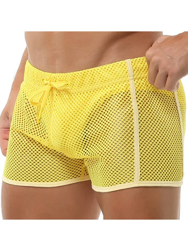 Men's Mesh Shorts Shorts Elastic Waist Beach Swimming Trunks Home Leisure Comfortable Breathable Shorts - Anrider.com 